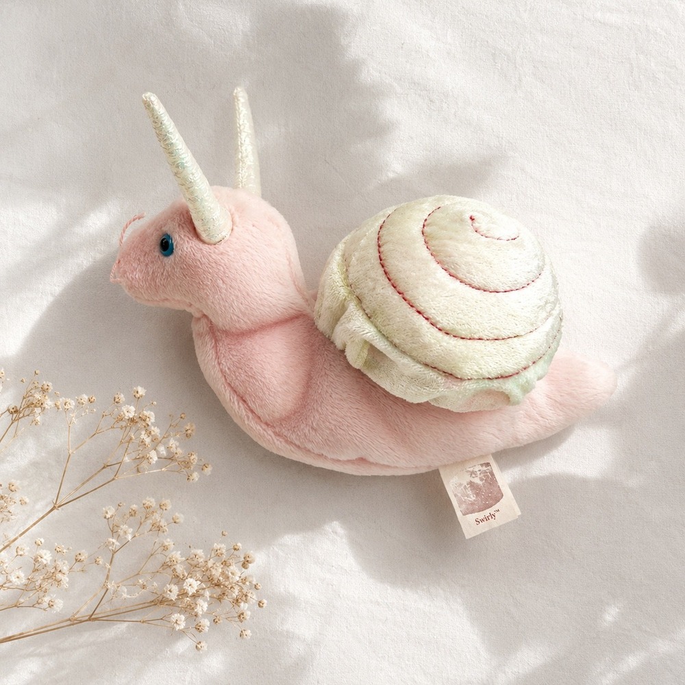 Vintage Ty Beanie‎ Baby Swirly the Snail Pink Plush 1999 Stuffed Animal Bean Bag